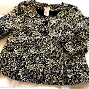 NWT Worthington Black/Gold Brocade Jacket